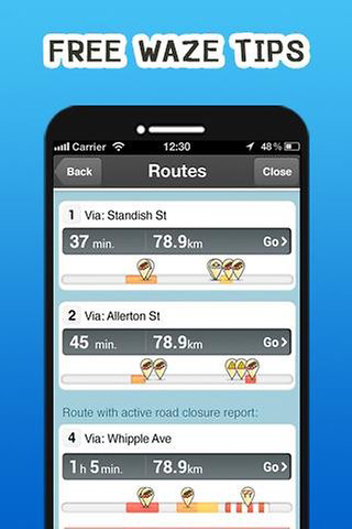 Android application Free Waze GPS &amp; Map Guide screenshort