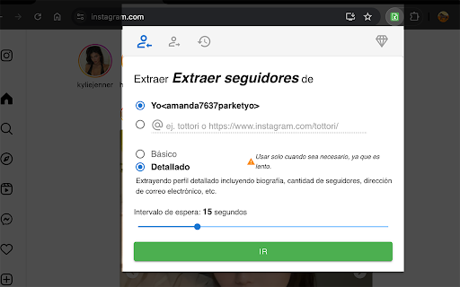 IGFET - Herramienta de Exportación de Seguidores IG