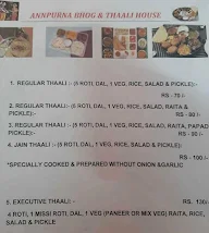 Annapurna Bhog Thali & Tiffin Center menu 1