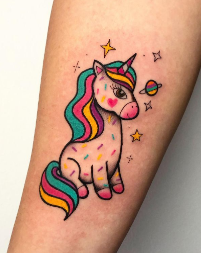 Toy Unicorn Tattoo Design For Women