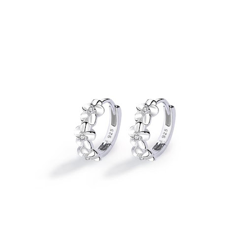 Title 2, S925 Silver Flower Earrings for Women Elegant F...
