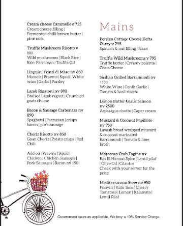 Rose - Mediterranean Restaurant & Wine Bar menu 