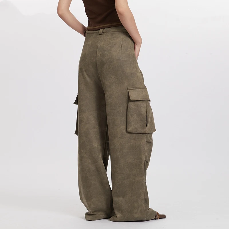 Monos Anchos Rectos de Cintura Alta y Pliegues Estilo Retro con Bolsillos, Pierna Ancha, Comodidad y Elegancia.
