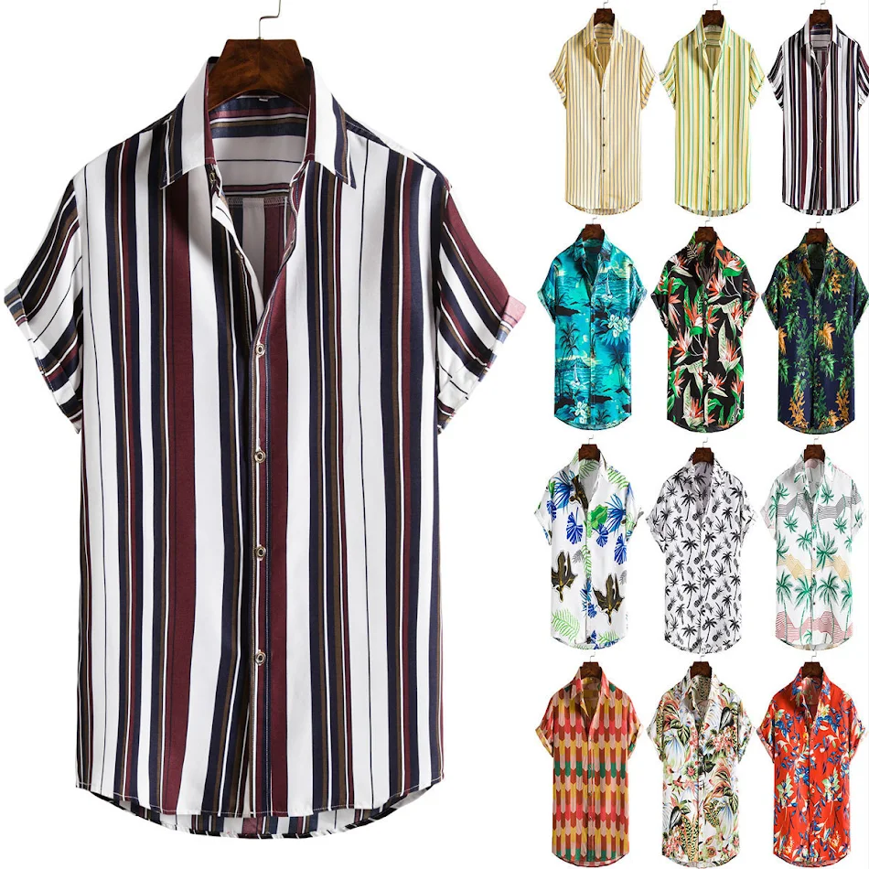 Camisa de playa para hombre con mangas cortas estilo hawaiano, ideal para vacaciones y verano. Disfruta del sol con comodidad y estilo.