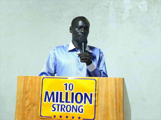 Turkana Governor Josephat Nanok during NASA campaings in Lodwar on April 8, 2017. /STEPHEN RUTTO