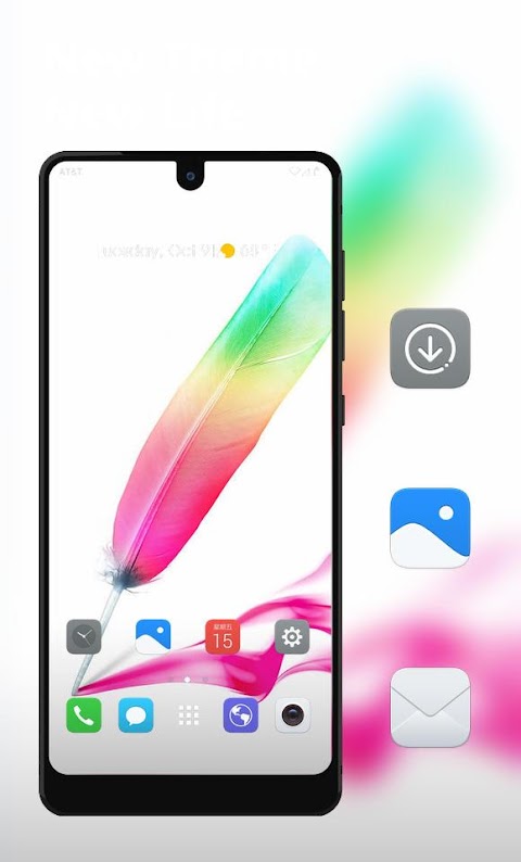 Colorful feather pen theme for Galaxy J7 Maxのおすすめ画像1