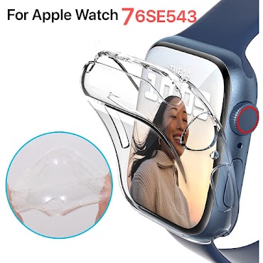 Ốp Bảo Vệ Toàn Diện Trong Suốt Cho Đồng Hồ Thông Minh Apple Watch Series 7 6 Se 5 4 3 2 1 41Mm 45Mm 42Mm 44Mm 40Mm 38Mm