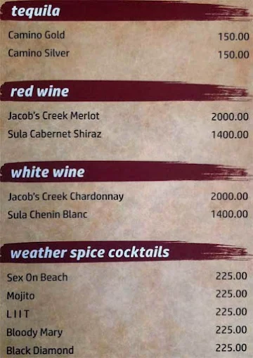 Weather Spice menu 