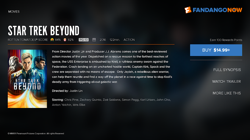 FandangoNOW for Android TV Screen 2