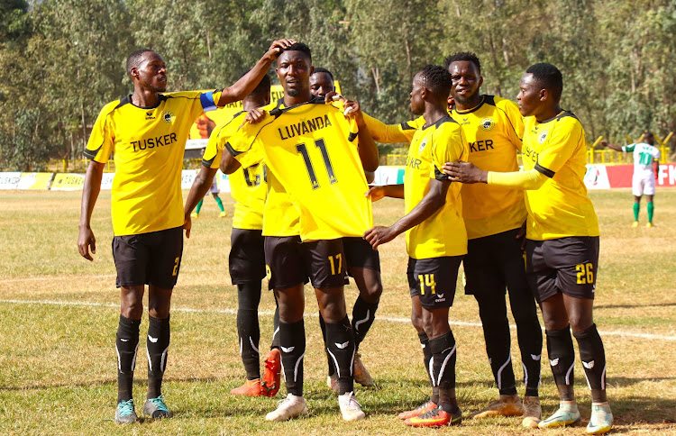 Tusker players in show of support for Lawrence Luvanda when the striker lost his month in April