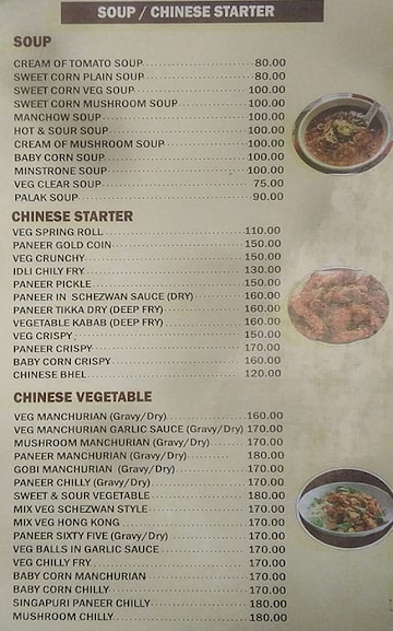 Sanjeevan Veg Restaurant menu 