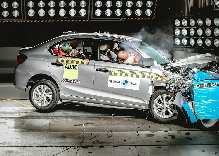 The Honda Amaze achieved a solid four stars for adult occupant protection in the frontal crash test at 64km/h.