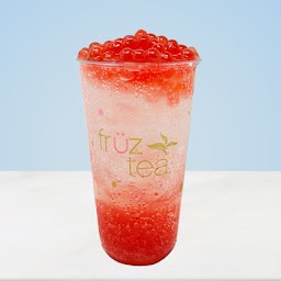 Lychee Soda Tea with Strawberry Boba