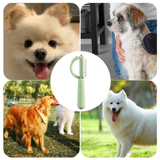 Title 4, Cat Brush Self Cleaning Slicker with Cute Dinos...