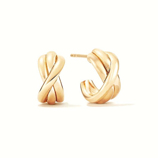 Title 4, Womens Cross Wrap C-Shaped Earrings, a stylish...