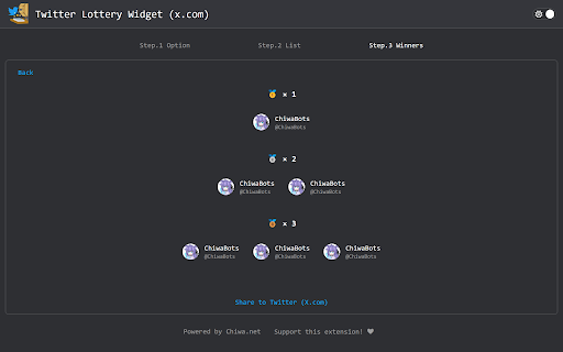 Twitter Lottery Widget (x.com)