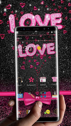 Black Pink Heart Love Romantic Theme