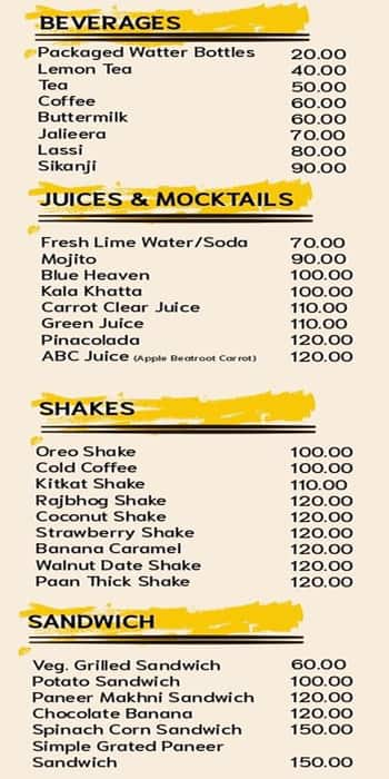 The Breakfast Cafe menu 