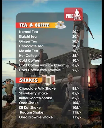 Cafe Pubg menu 