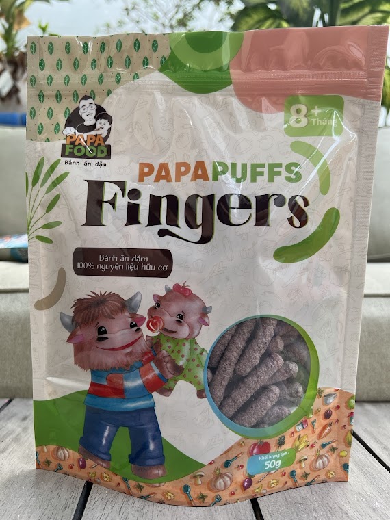 Bánh Ăn Dặm Papafood Papapuffs Fingers - 100% Nguyên Liệu Hữu Cơ
