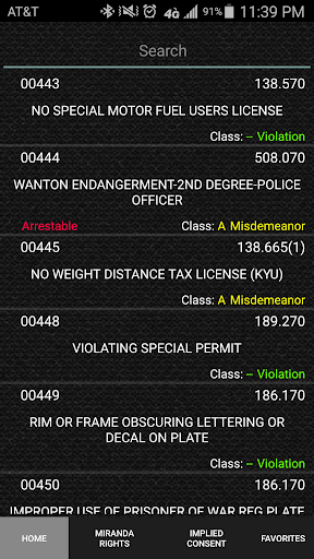 KY UOR Reference KRS Codes