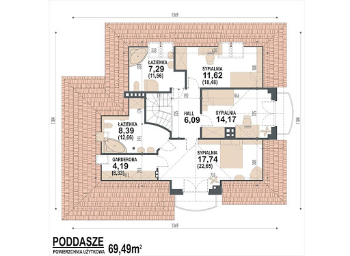 Opałek K 2G - Rzut poddasza