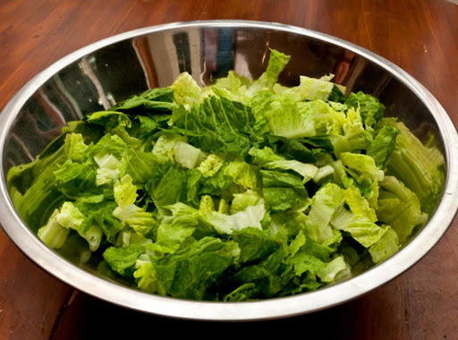 Romaine ready for Caesar Salad dressing. 