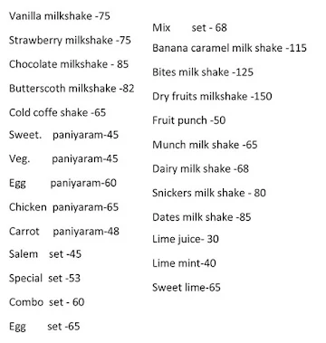 Mr. Bread Box menu 