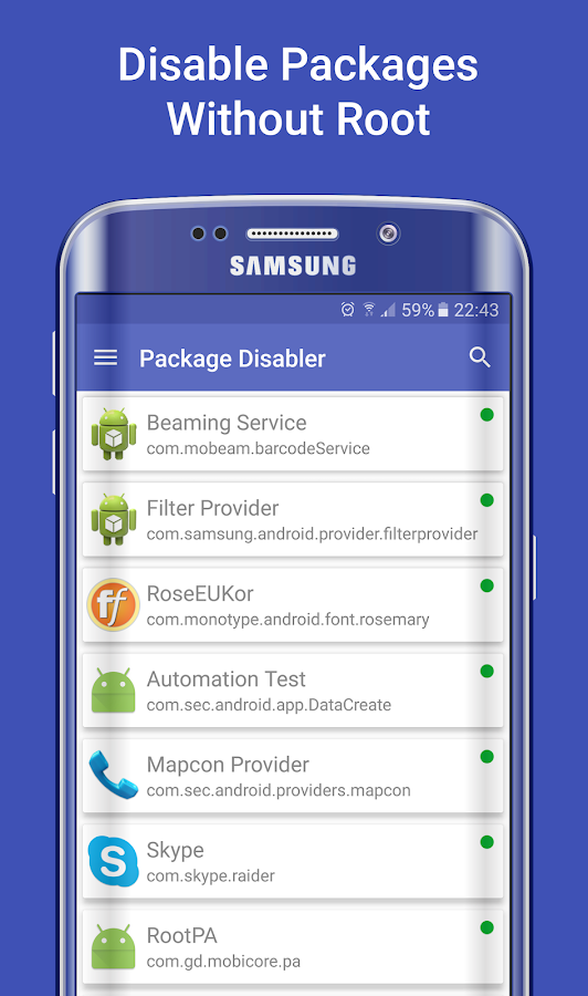    S Package Disabler for Samsung- screenshot  