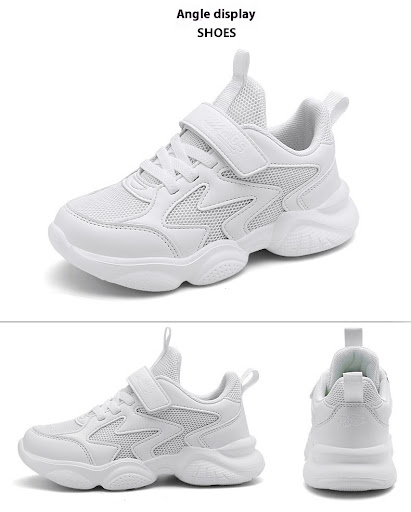 Title 9, Velcro white sneakers for primary and secondary...