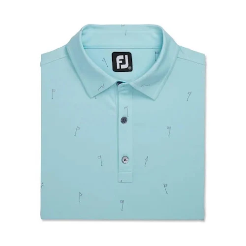 Áo Golf Nam Footjoy 8729 (Xanh mint họa tiết, M)