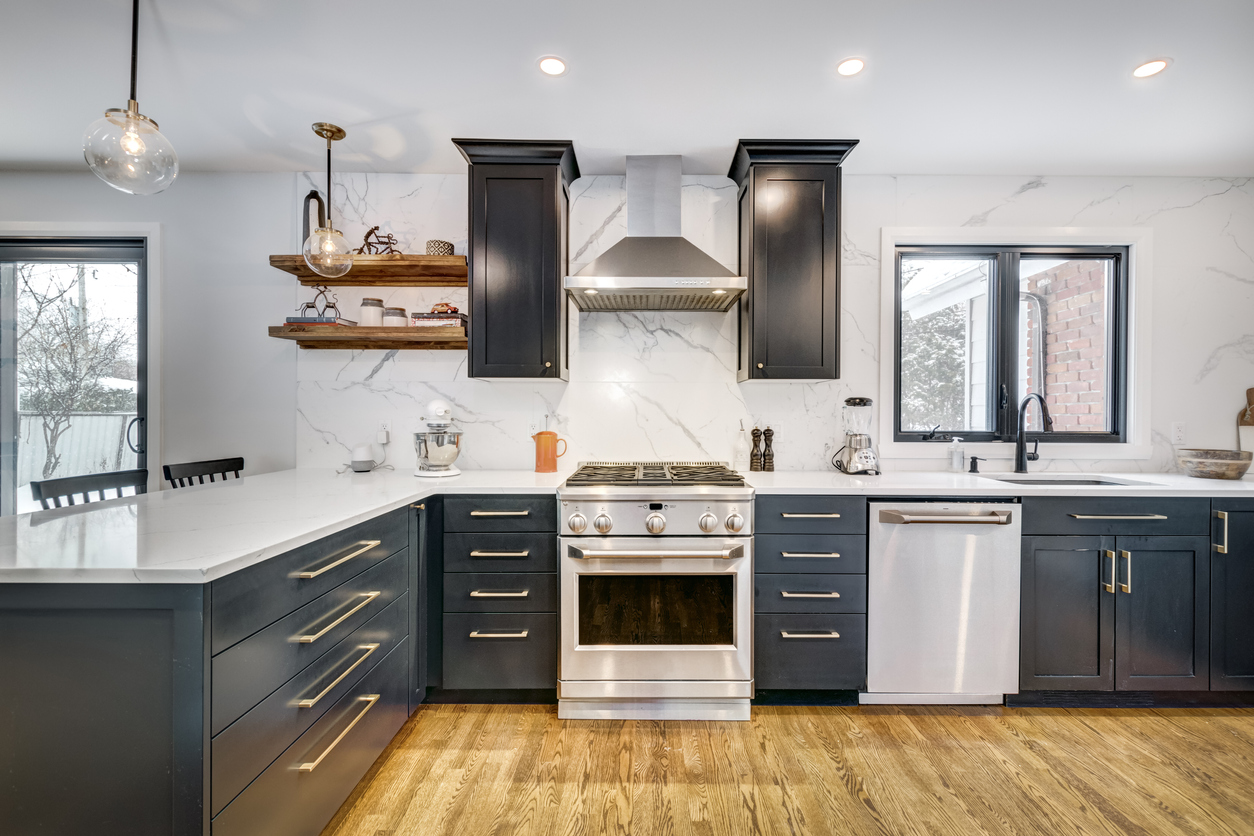 Modern kitchen of a nicely renovated Canadian house on Montreal suburbs for kitchen cabinet ideas 