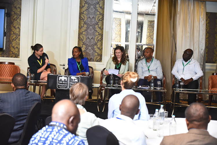 A panel session during the Kenya livestock investor meeting and pitch event organised by the International Livestock Research Institute (ILRI), Gatsby Africa and AgThrive on February 27, that brought together industry players to discuss the diverse and growing investment opportunities, successes and challenges in the Kenyan livestock sector.