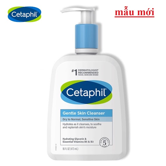 Sữa Rửa Mặt Cetaphil Gentle Skin Cleanser 500Ml Sạch Dịu Nhẹ, Ngừa Mụn, Không Xà Phòng, Không Xà Phòng Cho Mọi Loại Da