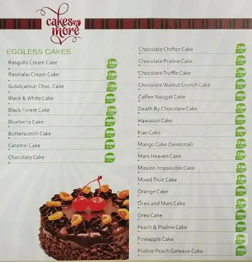 Cakes N More menu 