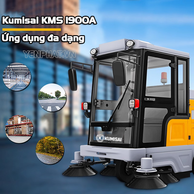 Kumisai KMS 1900A đáp ứng tốt nhu cầu quét rác hiệu quả, tiết kiệm thời gian