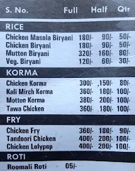 New Shama Chicken Corner menu 1