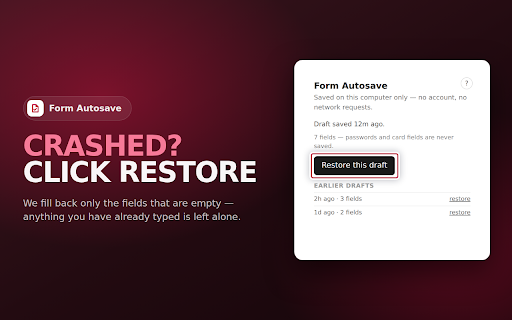 Form Autosave — Form Recovery & Backup screenshot 2