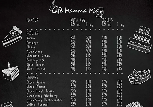 Cafe Mamma Mia menu 