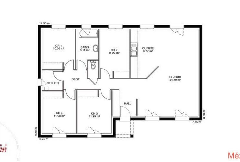  Vente Terrain + Maison - Terrain : 836m² - Maison : 88m² à Claix (16440) 