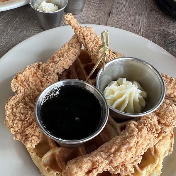 GF fried chicken and cheddar waffle :)