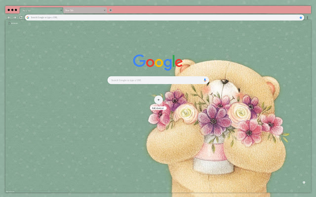 Cute bear with flowers chrome extension