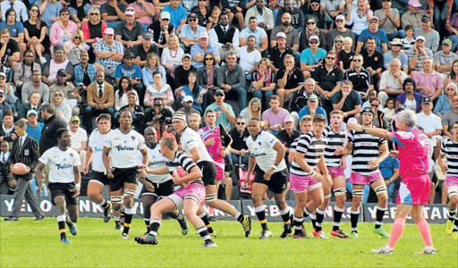 CLOSE CALL: Selborne and Queen’s College in action during their match at Selborne College on Saturday. Selborne won the match 14-12 in a tight encounter Picture: MICHAEL PINYANA