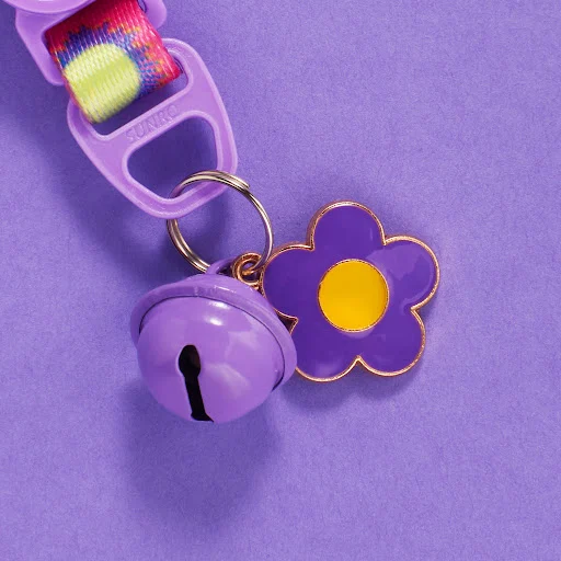 Floral Cat Collar Colorful Flower Pendant Necklace Safety Breakaway Quick Release Flowers Cat Collar with Bells Cat Acce