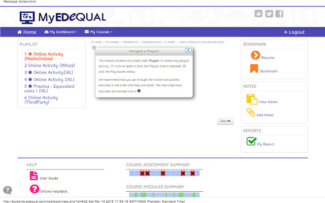 MyEDeQUAL Math chrome extension