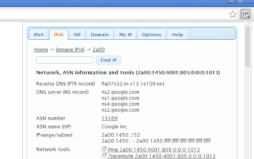 IP Address and Domain Information