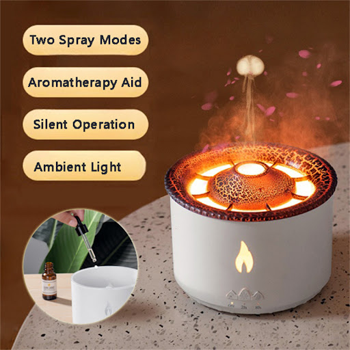 Title 8, New Creative Volcano Aromatherapy Machine Flame...