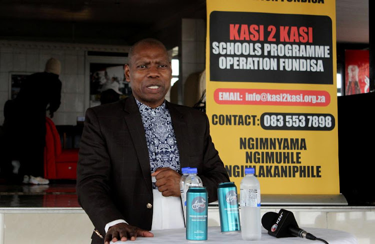 Presidential hopeful Zweli Mkhize addressing the Black Business Federation on Friday.