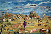 Arriving at the Mission: A tapestry by the Keiskamma Art Project, illustrating 'A Sin of Omission'. 