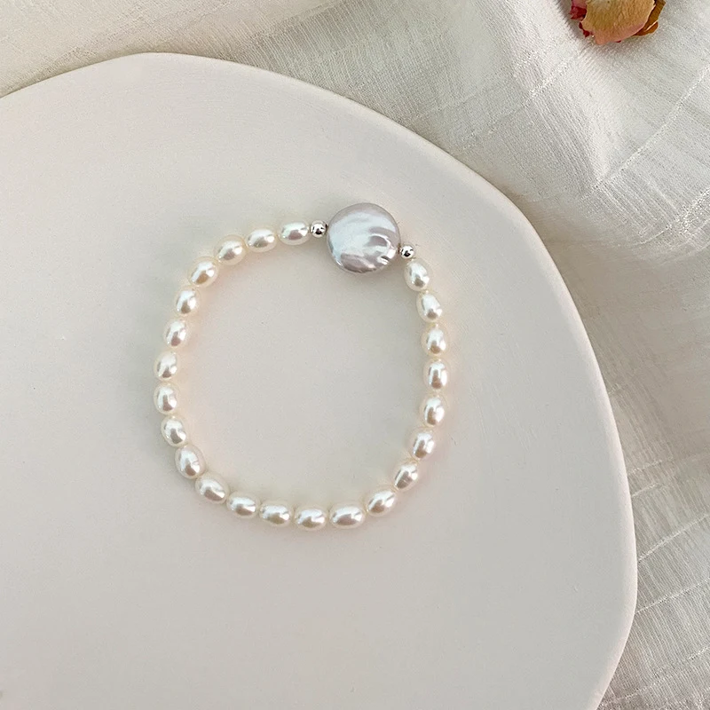Baroque Freshwater Pearl Elastic Rope Bracelet, effortlessly elegant, easy to wear. Elevate your everyday style with thi